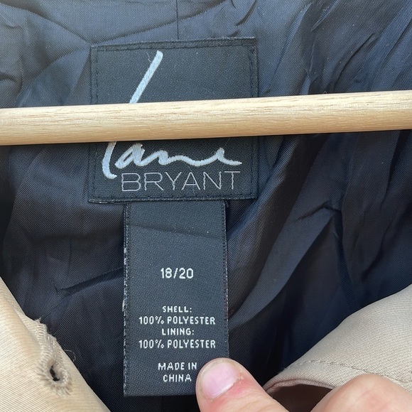 LANE Bryant 16/18 black and tan trench coat - Picture 3 of 5